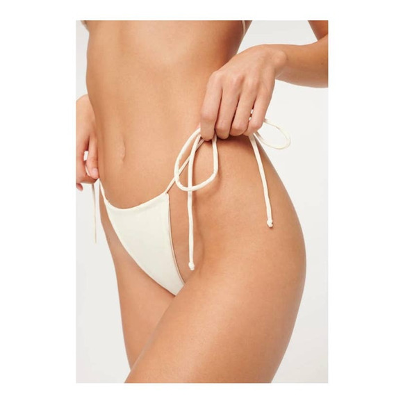Good American Tiny Ties Swim Bottom Ivory Size 4 - Picture 9 of 9